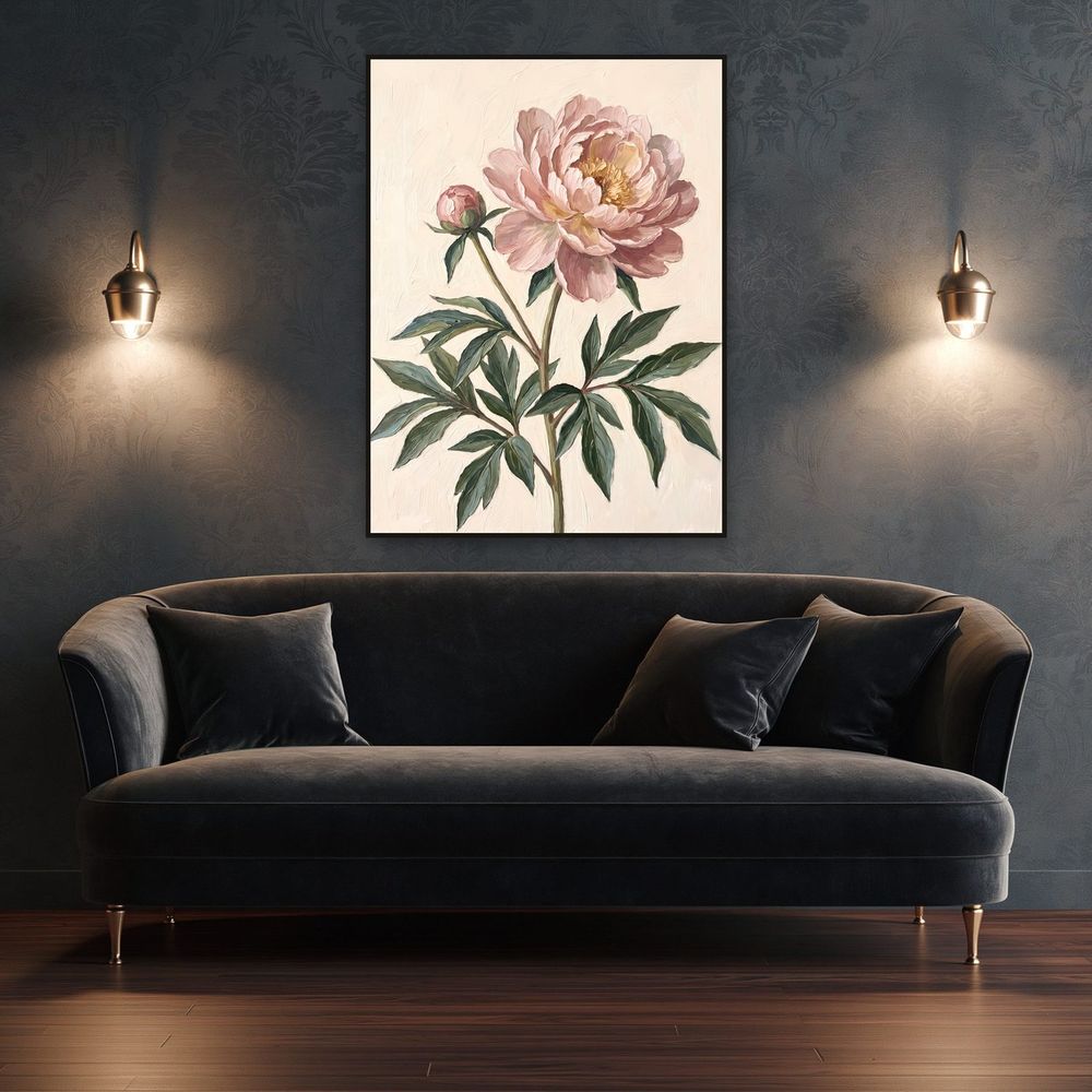 Botanical Pink Peony — florals wall art print by Brunelvi — view 4