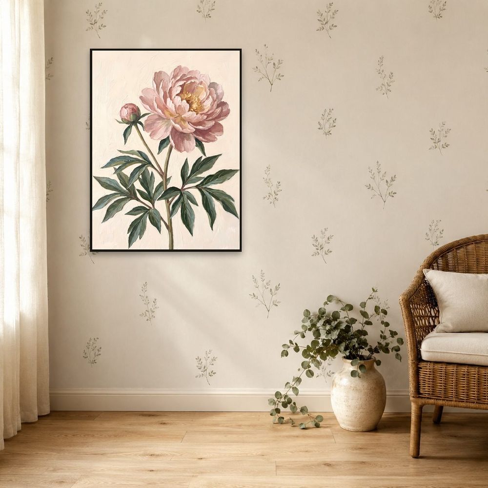 Botanical Pink Peony — florals wall art print by Brunelvi — view 5