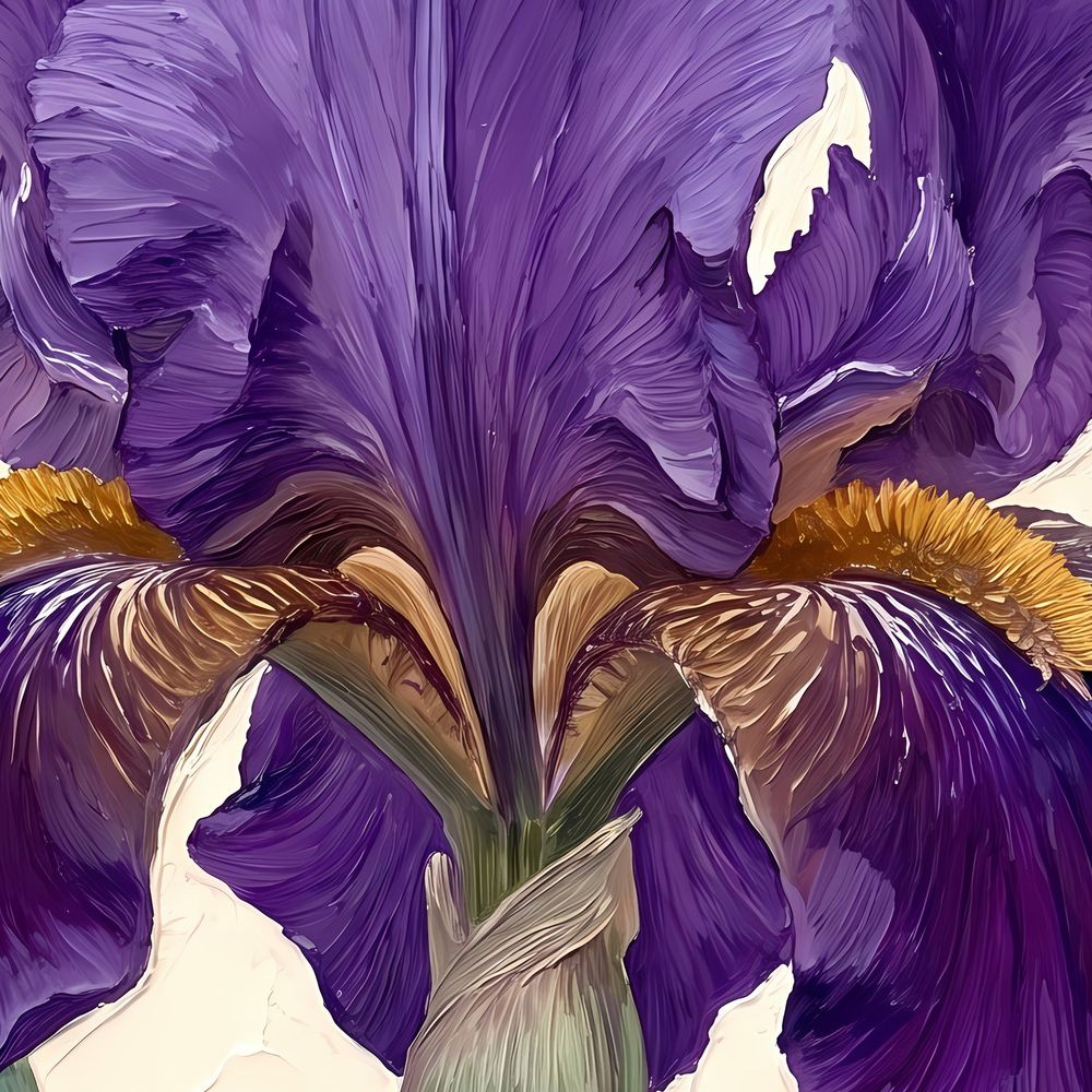 Botanical Purple Iris — florals wall art print by Brunelvi — view 2