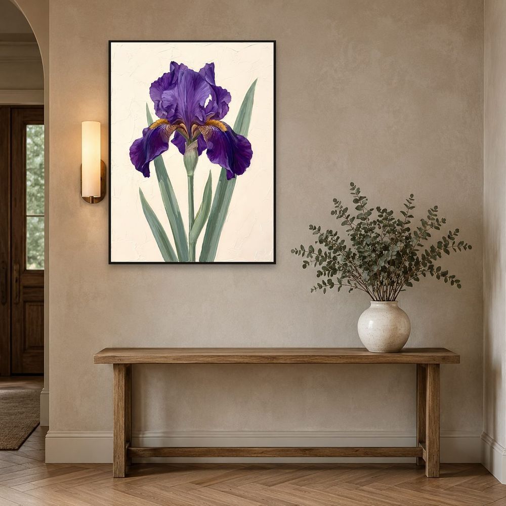 Botanical Purple Iris — florals wall art print by Brunelvi — view 3