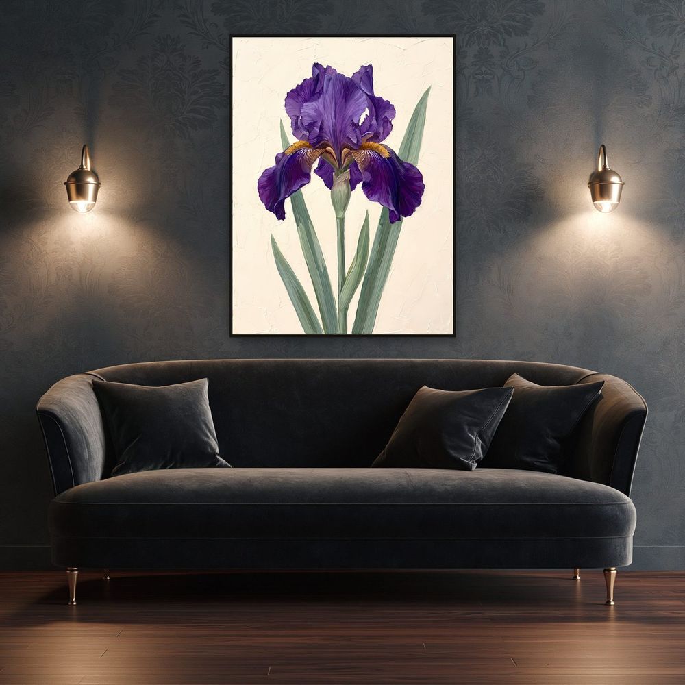 Botanical Purple Iris — florals wall art print by Brunelvi — view 4