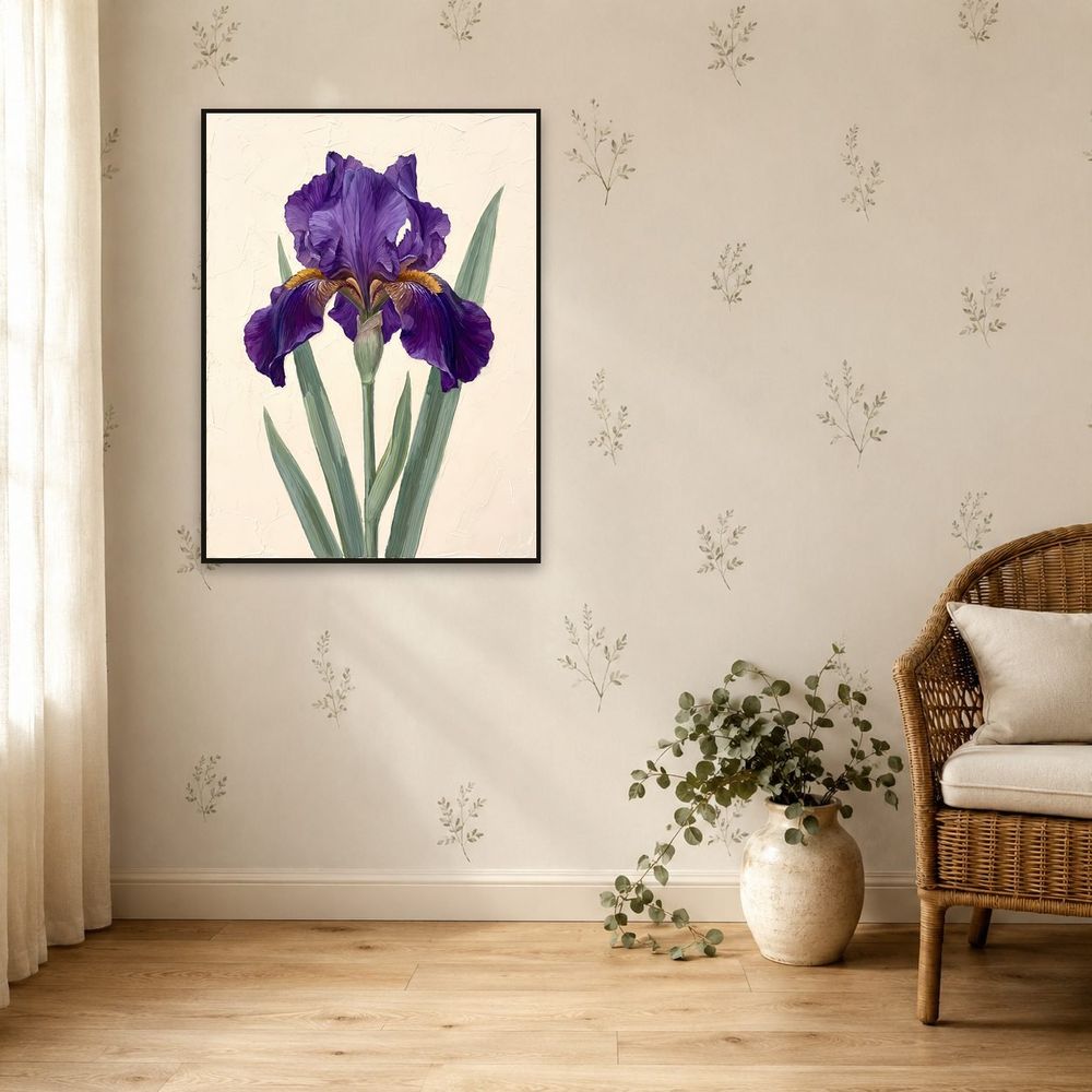 Botanical Purple Iris — florals wall art print by Brunelvi — view 5