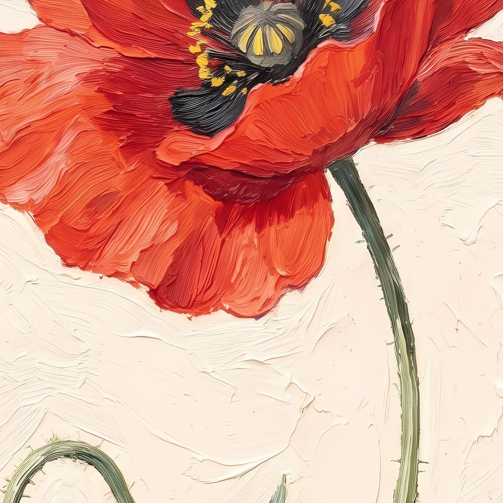 Botanical Red Poppy — florals wall art print by Brunelvi — view 2