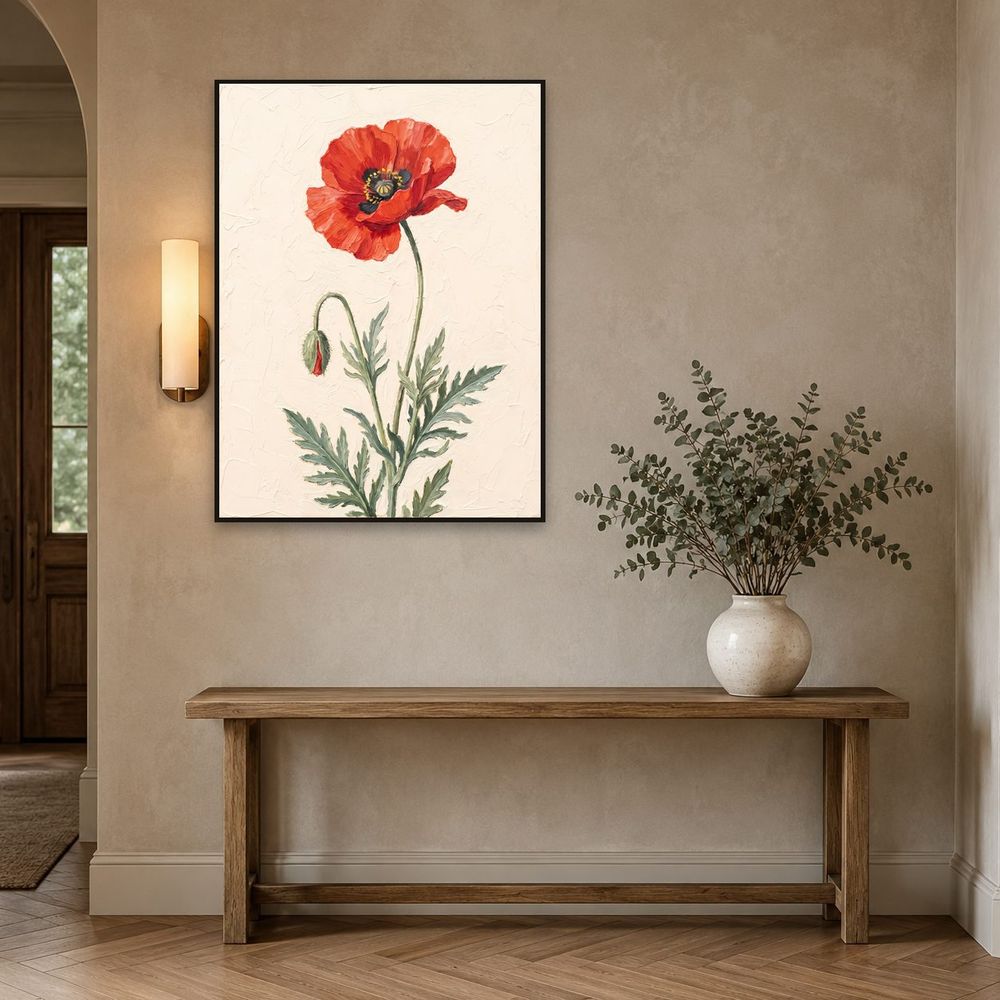 Botanical Red Poppy — florals wall art print by Brunelvi — view 3