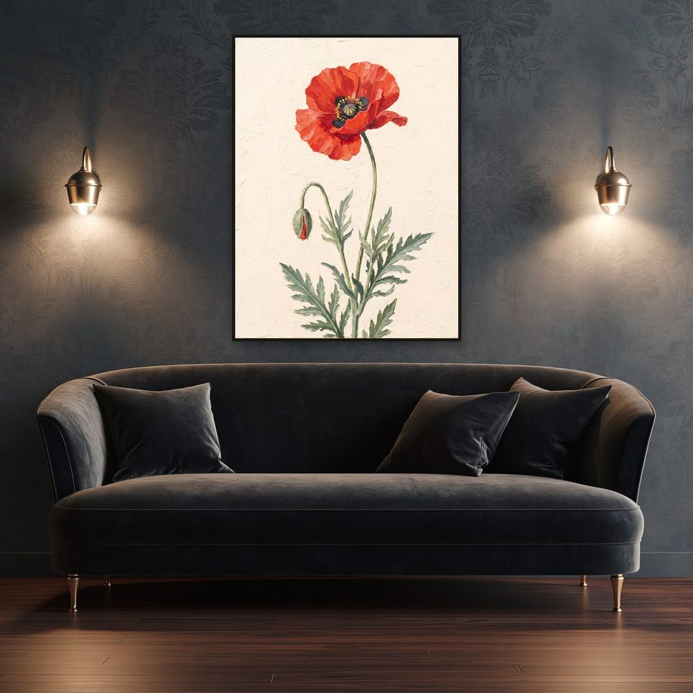Botanical Red Poppy — florals wall art print by Brunelvi — view 4