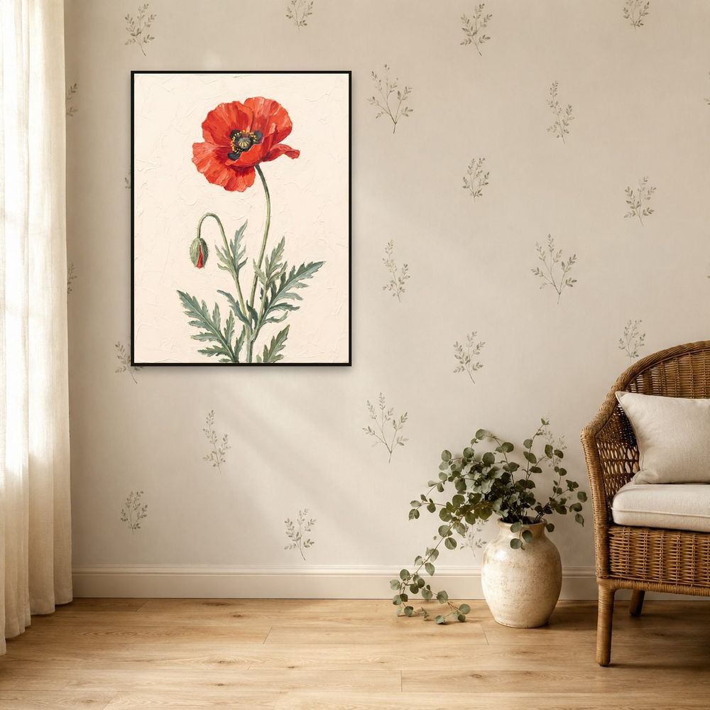 Botanical Red Poppy — florals wall art print by Brunelvi — view 5