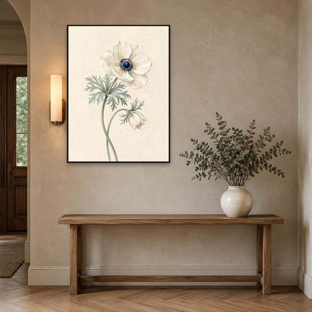 Botanical White Anemone — florals wall art print by Brunelvi — view 3