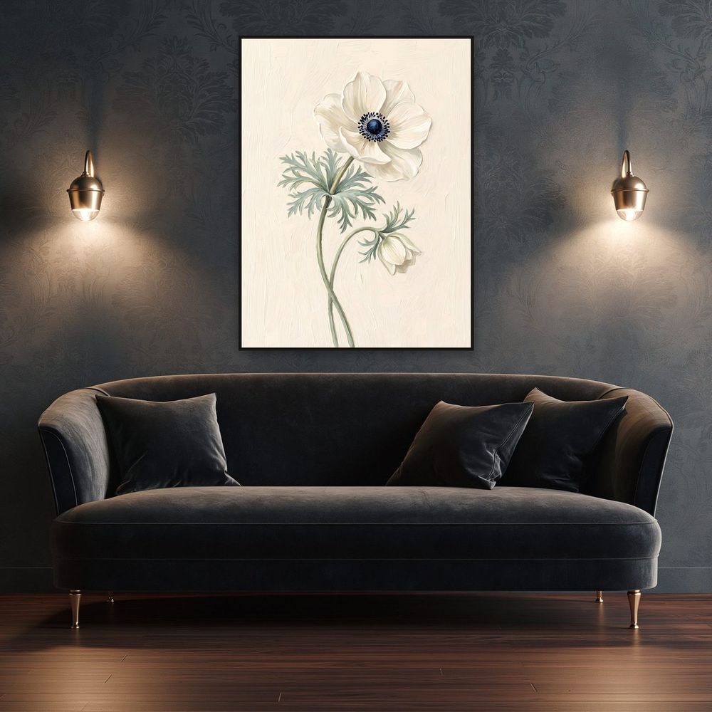 Botanical White Anemone — florals wall art print by Brunelvi — view 4