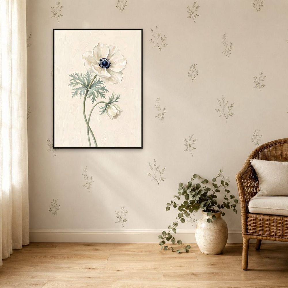 Botanical White Anemone — florals wall art print by Brunelvi — view 5