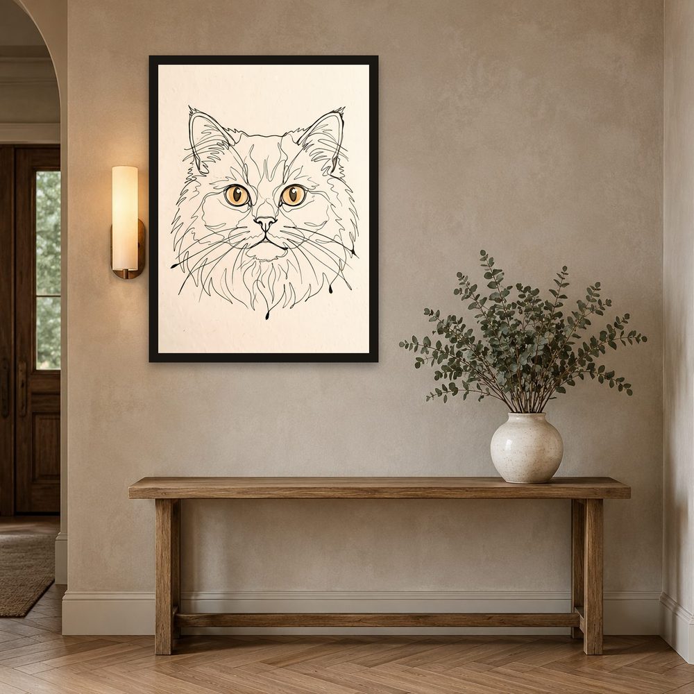 British Longhair line art wall art by Brunelvi — Ansicht 2