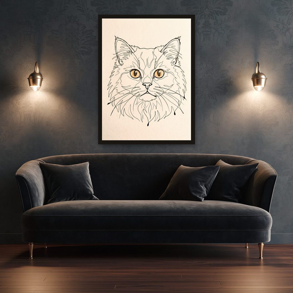 British Longhair line art wall art by Brunelvi — Ansicht 3