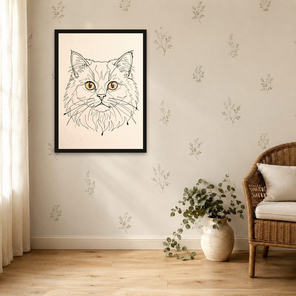 British Longhair line art wall art by Brunelvi — Ansicht 4