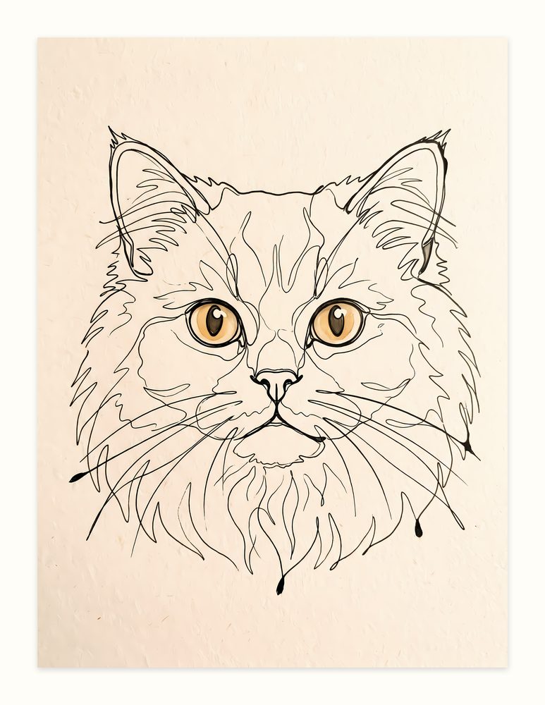 British Longhair line art wall art by Brunelvi