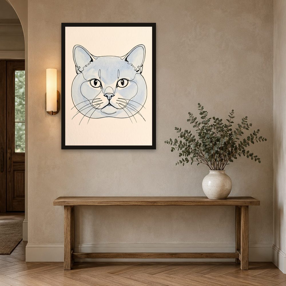 British Shorthair line art wall art by Brunelvi — Ansicht 2