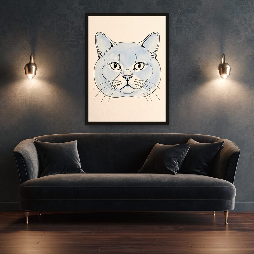 British Shorthair line art wall art by Brunelvi — Ansicht 3