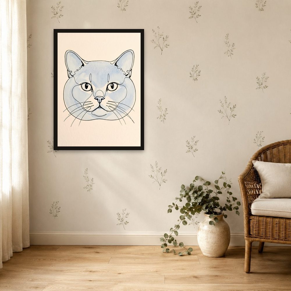 British Shorthair line art wall art by Brunelvi — Ansicht 4
