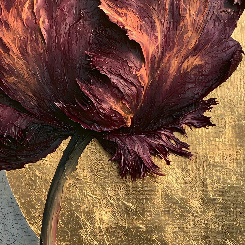 Burgundy Parrot Tulip — florals wall art print by Brunelvi — view 2