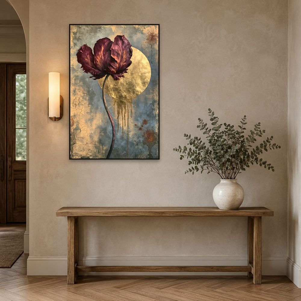 Burgundy Parrot Tulip — florals wall art print by Brunelvi — view 3