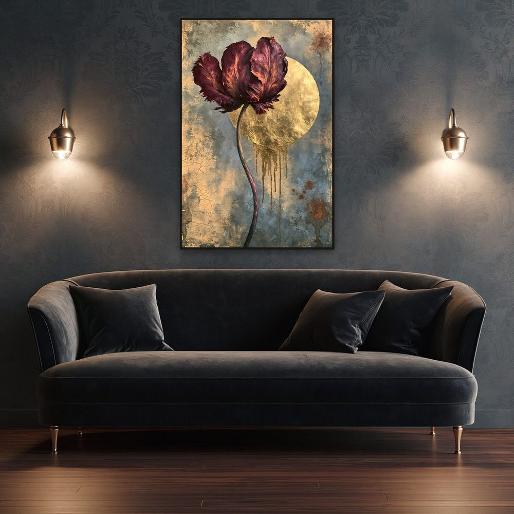 Burgundy Parrot Tulip — florals wall art print by Brunelvi — view 4