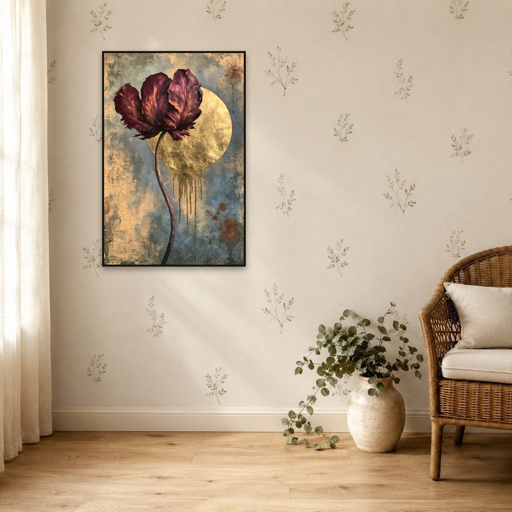 Burgundy Parrot Tulip — florals wall art print by Brunelvi — view 5