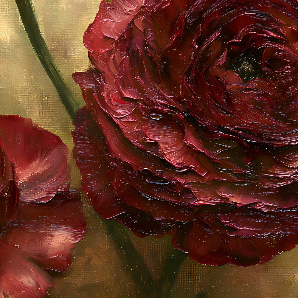 Burgundy Ranunculus — florals wall art print by Brunelvi — view 2