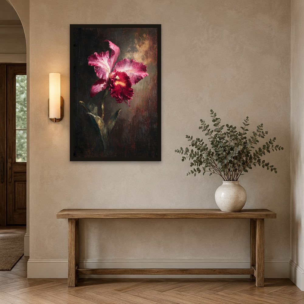 Cattleya Orchid impasto oil painting wall art by Brunelvi — Ansicht 2
