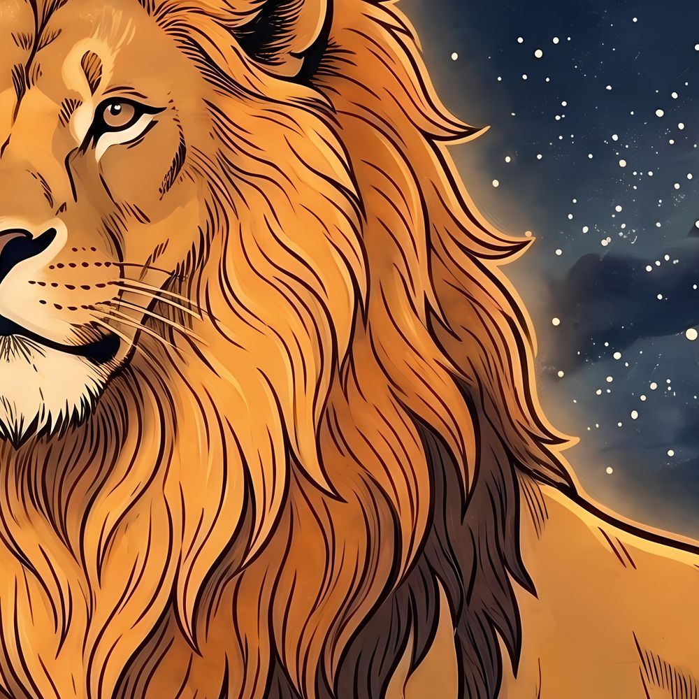 Celestial Leo Lion — zodiac wall art print by Brunelvi — view 2