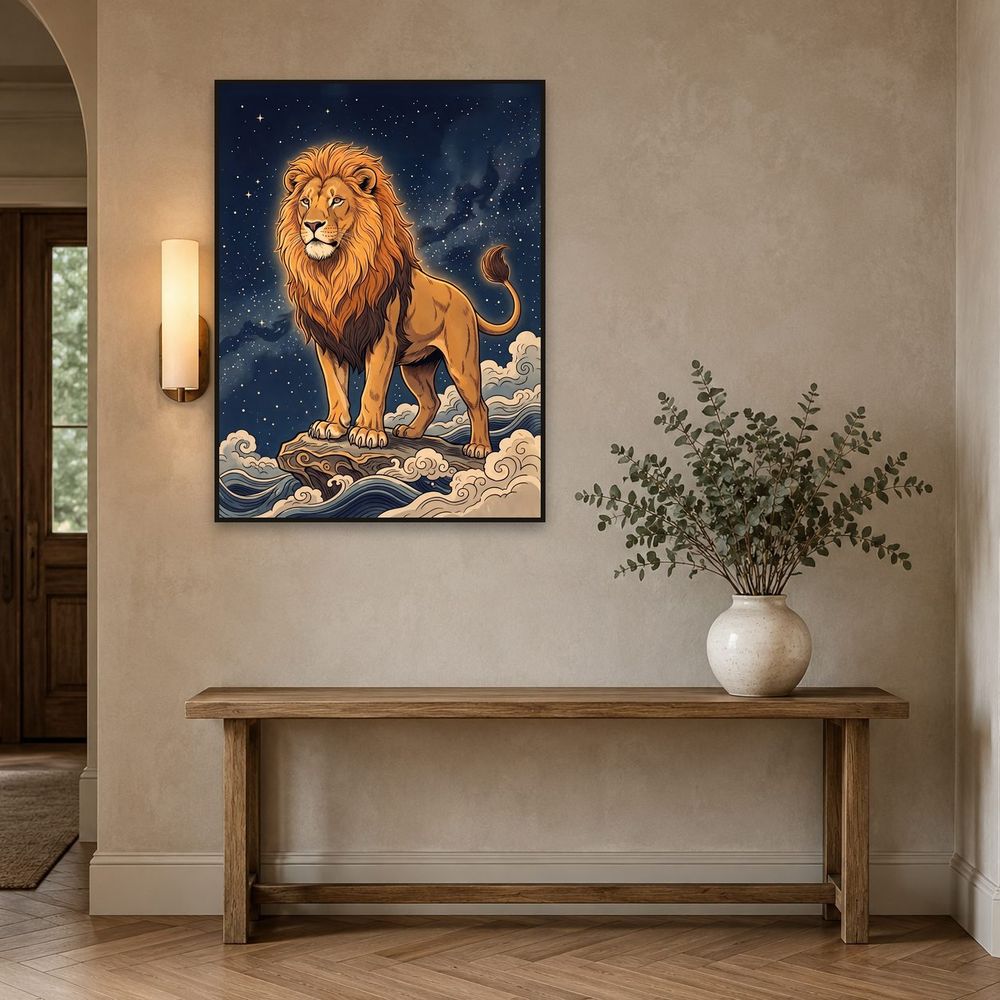 Celestial Leo Lion — zodiac wall art print by Brunelvi — view 3