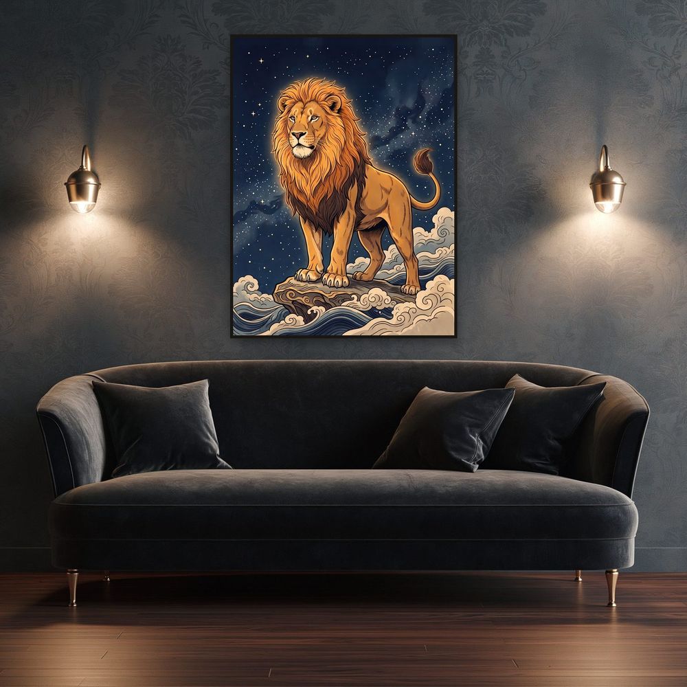 Celestial Leo Lion — zodiac wall art print by Brunelvi — view 4