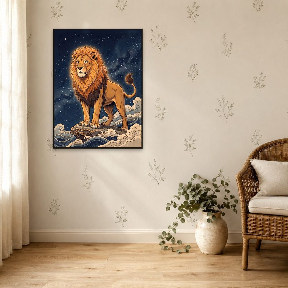 Celestial Leo Lion — zodiac wall art print by Brunelvi — view 5