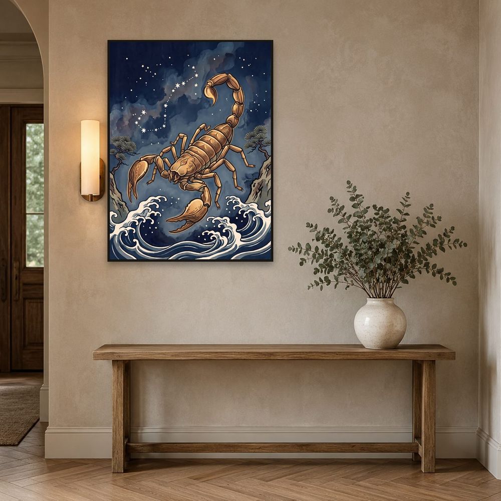 Celestial Scorpio Scorpion — zodiac wall art print by Brunelvi — view 3