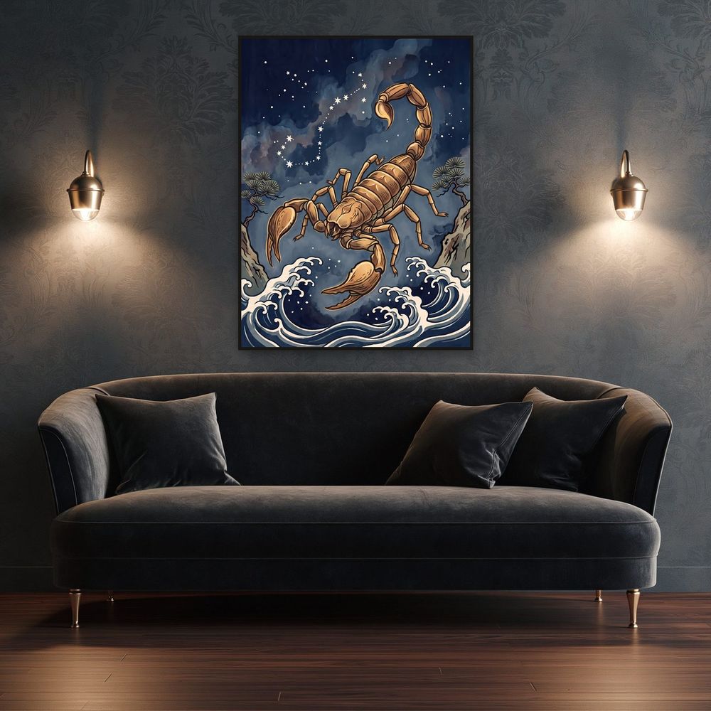 Celestial Scorpio Scorpion — zodiac wall art print by Brunelvi — view 4