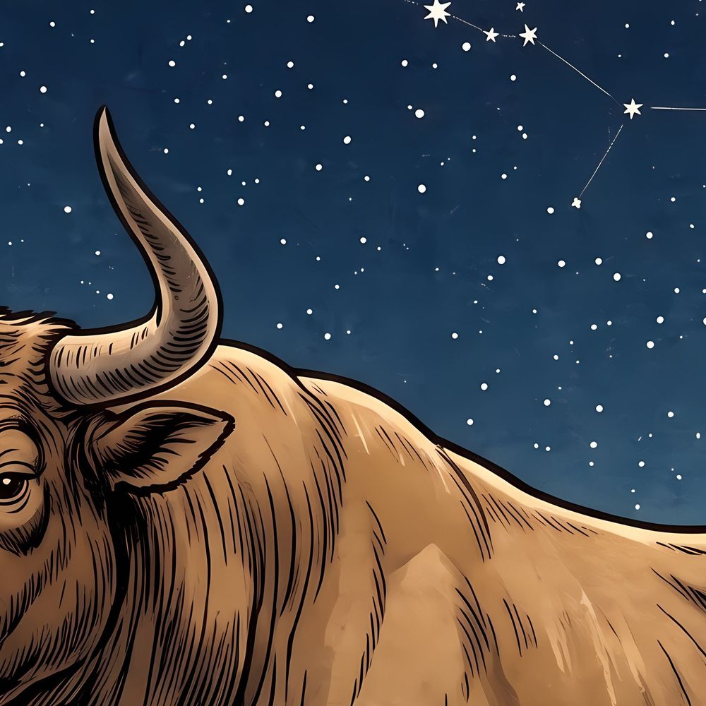Celestial Taurus Bull — zodiac wall art print by Brunelvi — view 2