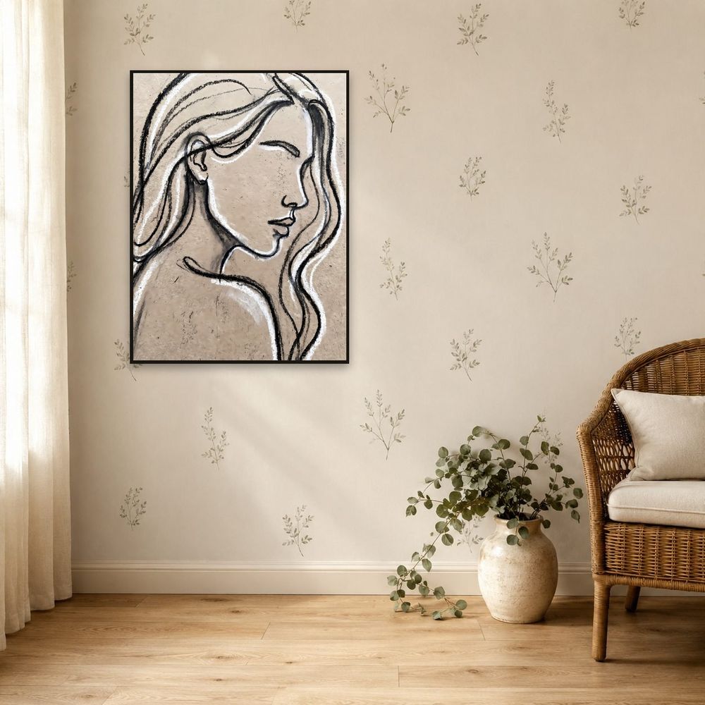 Charcoal Woman Profile — animals wall art print by Brunelvi — view 5