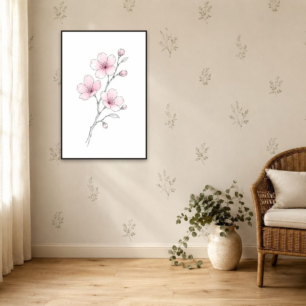 Cherry Blossom Branch — florals wall art print by Brunelvi — view 5