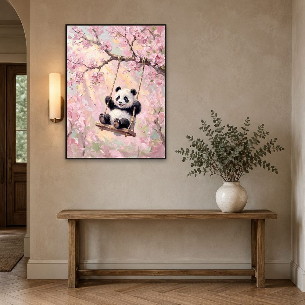 Cherry Blossom Panda — kids & nursery wall art print by Brunelvi — view 3