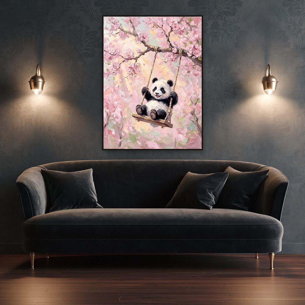 Cherry Blossom Panda — kids & nursery wall art print by Brunelvi — view 4