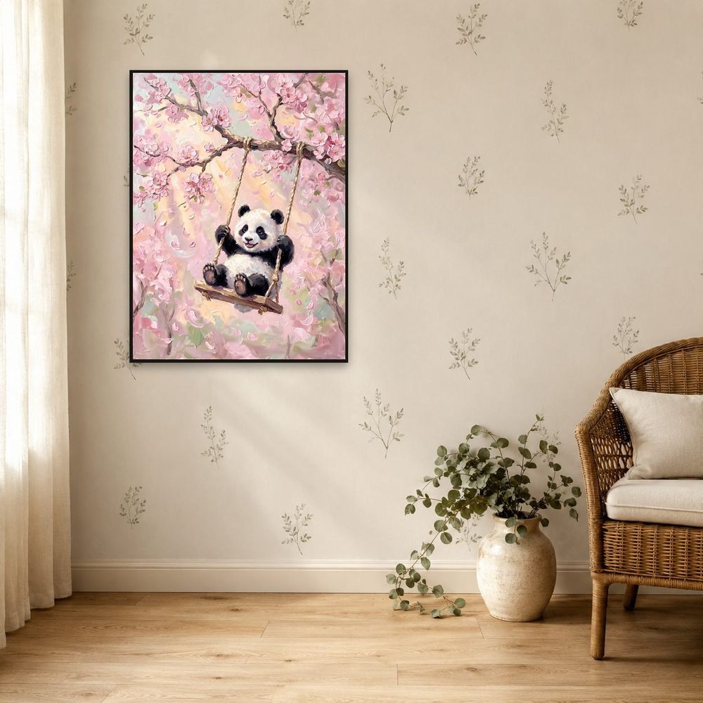 Cherry Blossom Panda — kids & nursery wall art print by Brunelvi — view 5