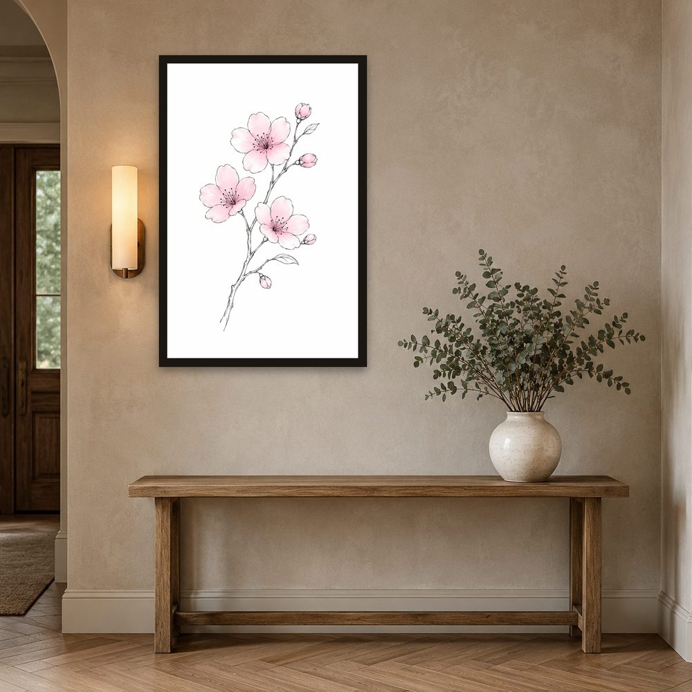 Cherry Blossom line art wall art by Brunelvi — Ansicht 2