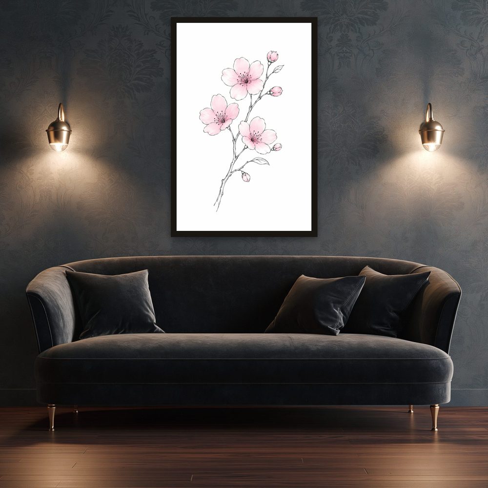 Cherry Blossom line art wall art by Brunelvi — Ansicht 3