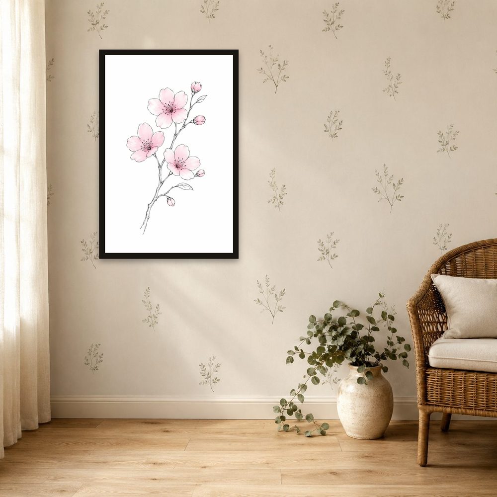 Cherry Blossom line art wall art by Brunelvi — Ansicht 4