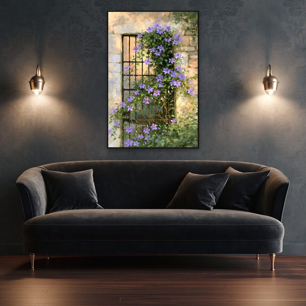 Clematis Window — florals wall art print by Brunelvi — view 4