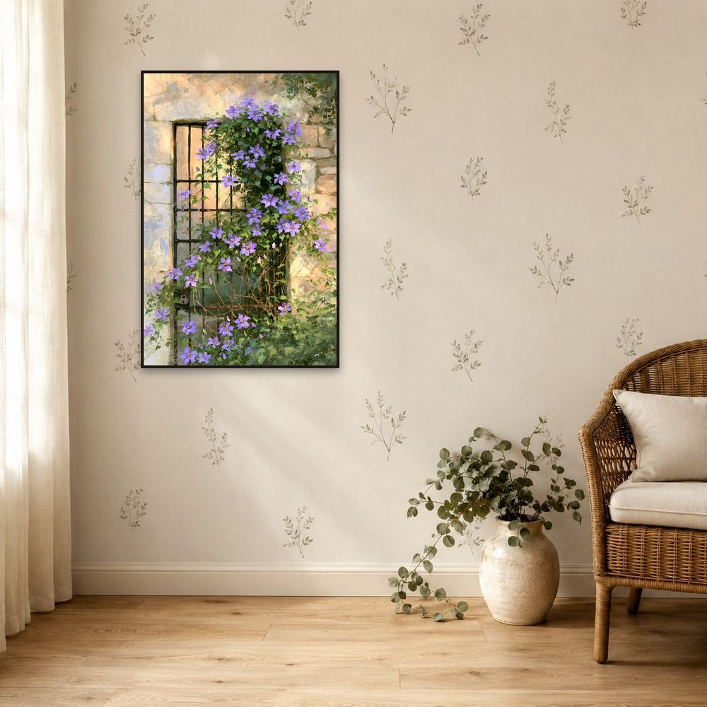 Clematis Window — florals wall art print by Brunelvi — view 5