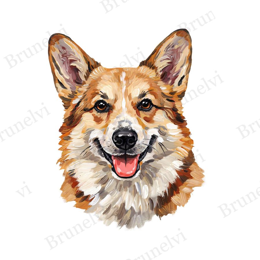 Corgi Oil Painting Clipart — animal clipart clipart by Brunelvi