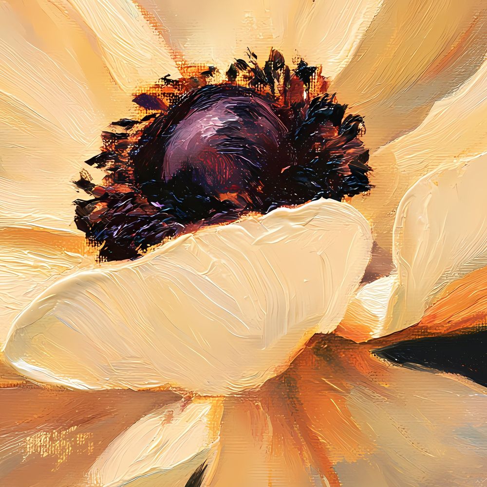 Cream Amber Anemone — florals wall art print by Brunelvi — view 2