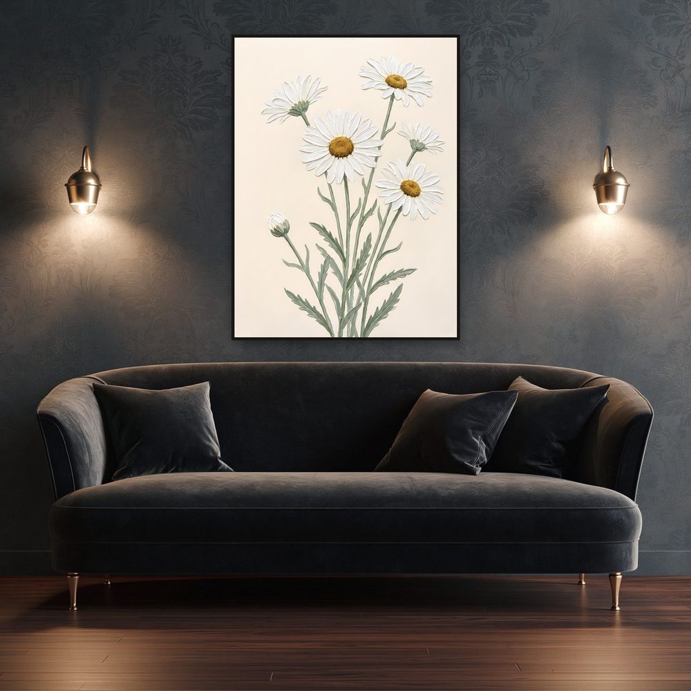 Cream Oxeye Daisies — florals wall art print by Brunelvi — view 4