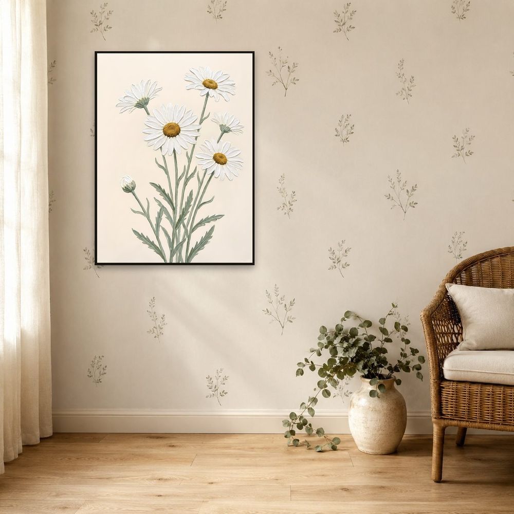 Cream Oxeye Daisies — florals wall art print by Brunelvi — view 5