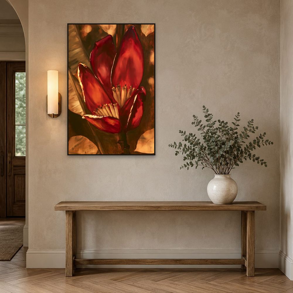 Crimson Banana Bloom — florals art print by Brunelvi — view 3