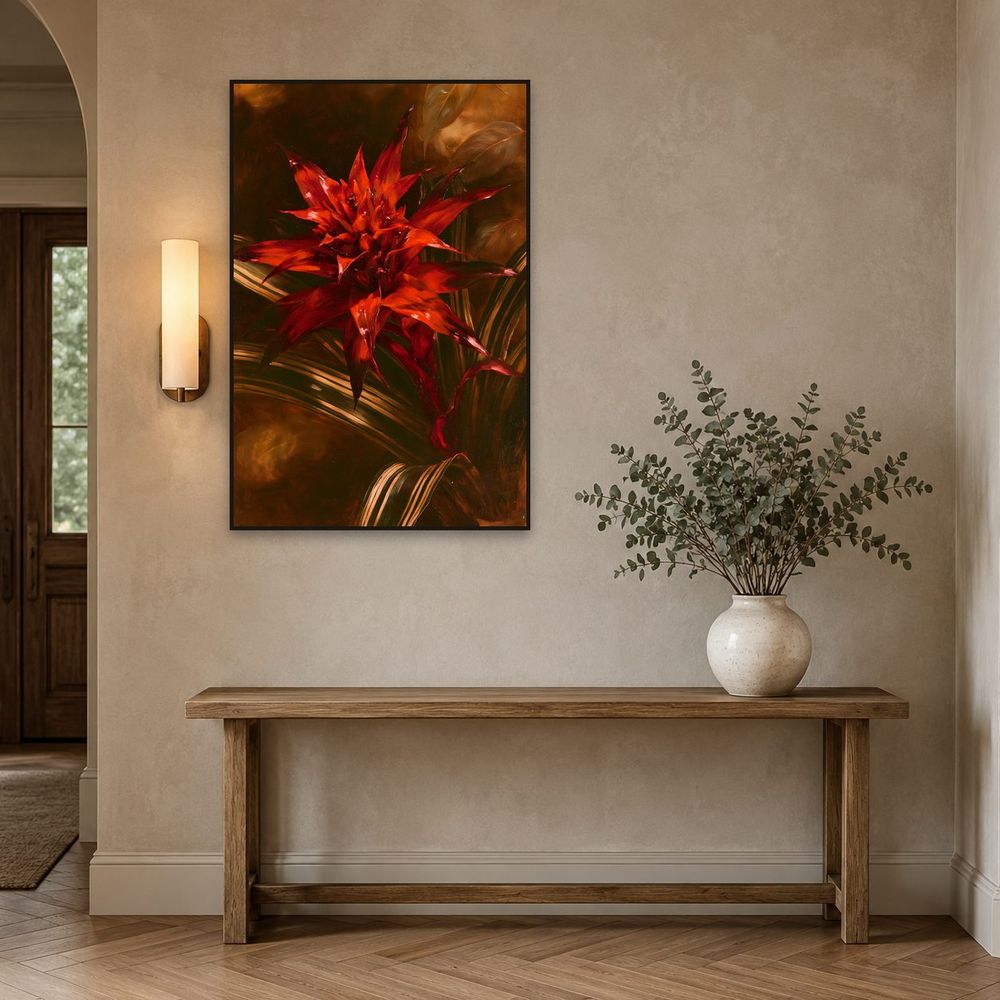 Crimson Bromeliad — florals art print by Brunelvi — view 3