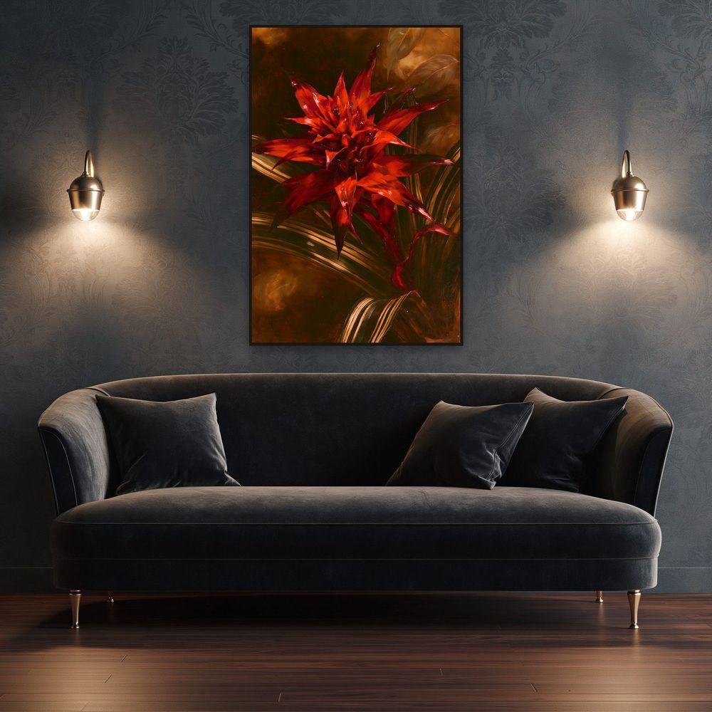 Crimson Bromeliad — florals art print by Brunelvi — view 4